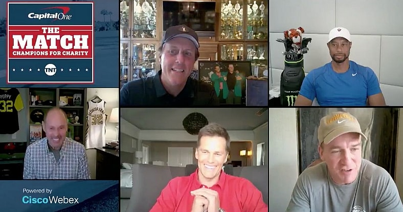 Tom Brady, Peyton Manning, Tiger Woods Phil Mickelson Champions For Charity golf tournament