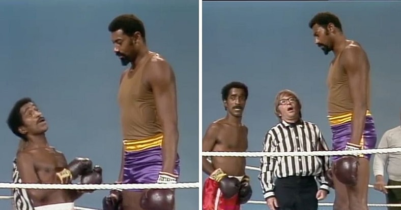 Sammy Davis Jr Wilt Chamberlin boxing Rowan and Martin's Laugh In