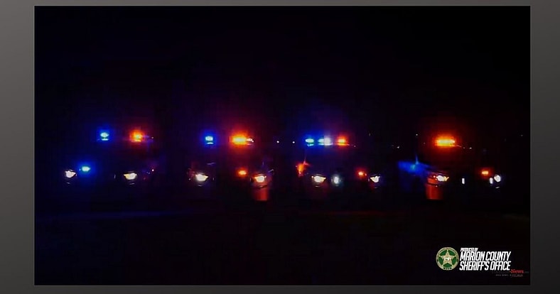 Police Fire Department vehicle Christmas light shows video