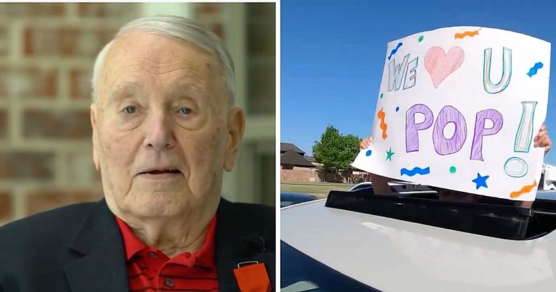 WWII Veteran 100th birthday Burnie Sutter 100 car parade