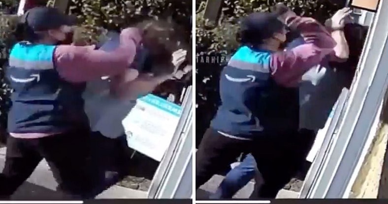 Amazon driver beats woman