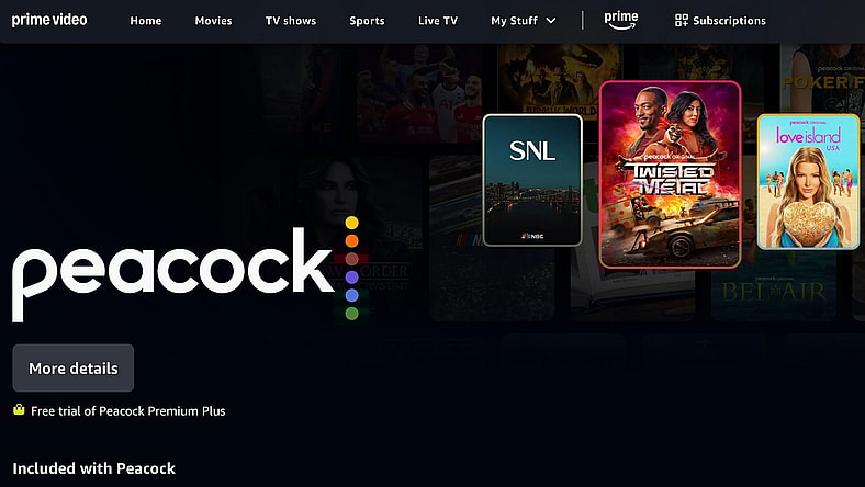 peacock premium plus on amazon prime