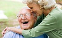 Elderly Couple Hugging