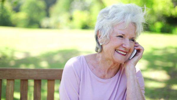 grandma on phone