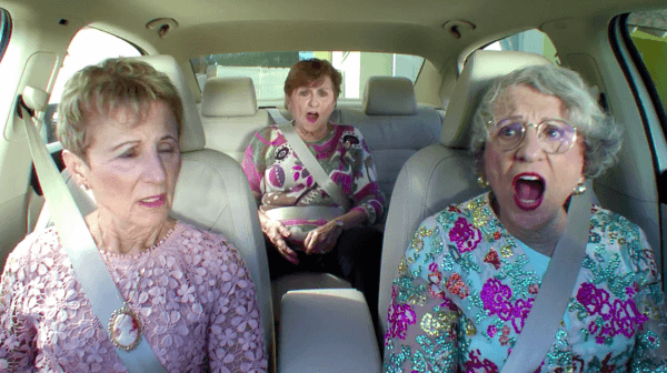 old ladies in car
