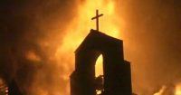 Christian church burning