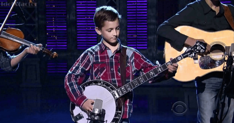 child banjo player