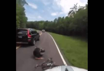 car hits bicyclist