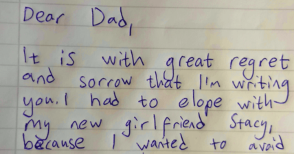 son note to dad