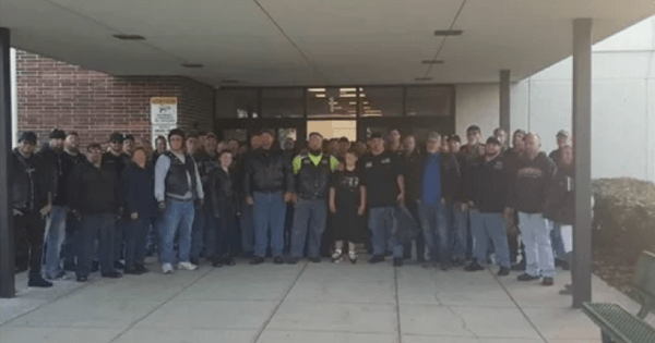 bikers escort student