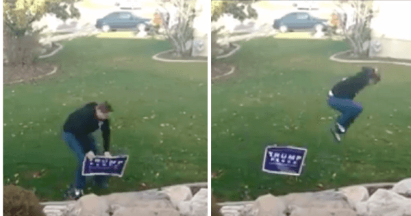 Booby-Trapped Trump Sign