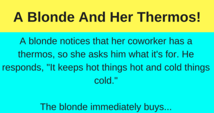 Blonde jokes thermos