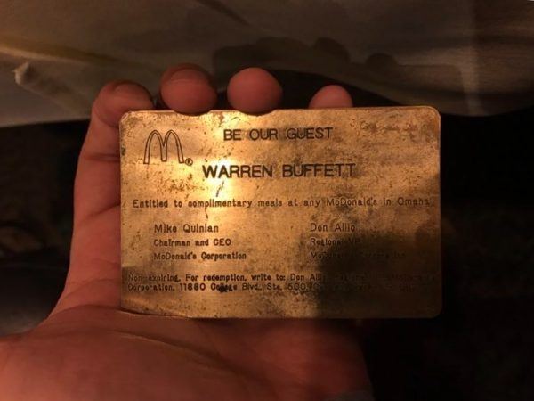 Warren Buffett McDonald's gold card