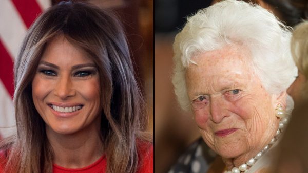 melania trump barbara bush funeral