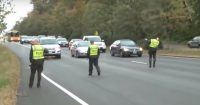 homeless cop texting while driving