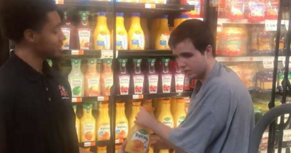 autistic teen helps restock