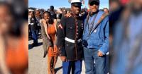 marine girlfriend photobomb graduation