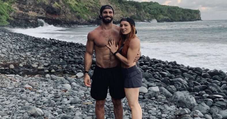 Becky Lynch and Seth Rollins