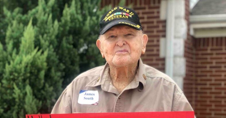 WWII Vet James South asked for 100 birthday cards for his 100th birthday