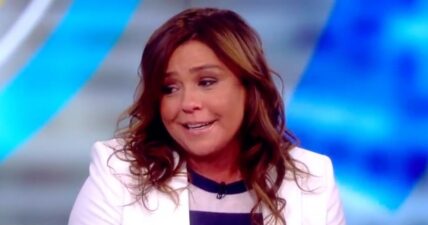 The talk show host and Food Network star described her new book "Rachael Ray 50" as "an ode to being an American" in an emotional appearance on "The View".