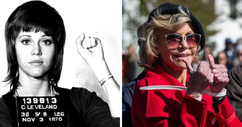 Jane Fonda, age 81, was arrested for the second time this month for protesting the 'climate crisis' and pushing AOC's Green New Deal in Washington DC.