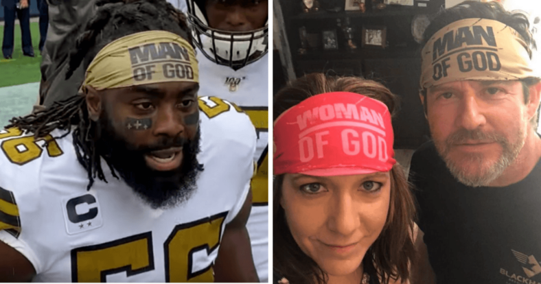 NFL's Demario Davis is send MAN OF GOD headband to pope