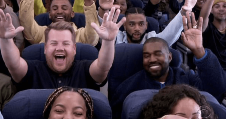 Kanye West James Corden Late Late Show airpool karaoke version of carpool karaoke
