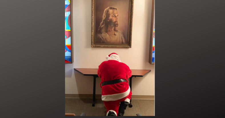 Praying Santa Jesus