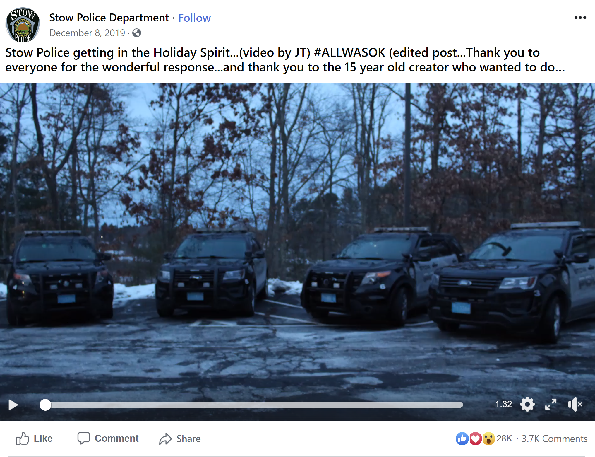 Stow POlice christmas lights screenshot