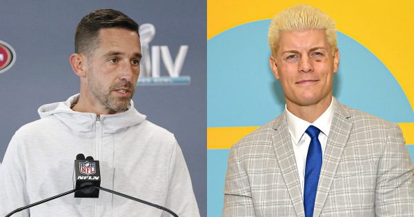 Former WWE Now AEW Cody Rhodes and 49ers coach Kyle Shanahan