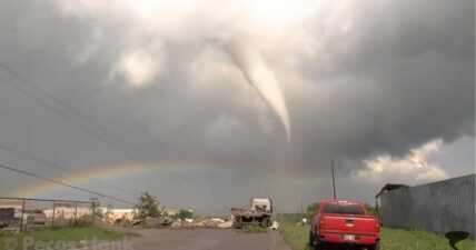 Madill Oklahoma rainbow after tornado