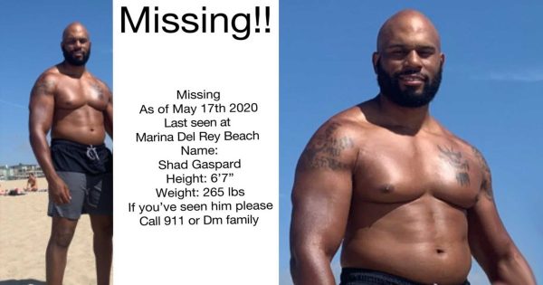 Shad Gaspard went missing on Sunday