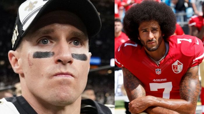 NFL quarterback Drew Brees Kaepernick anthem kneeling