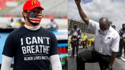 NASCAR anthem kneeling Confederate flag ban Bubba Wallace