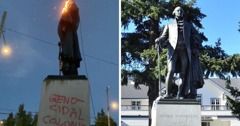 George Washington Statue Portland Antifa Andy Ngo