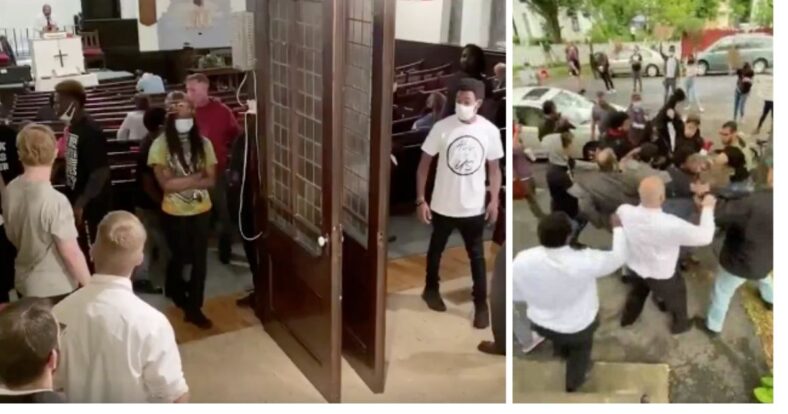 Black Lives Matter protesters harassing Grace Baptist Church NY