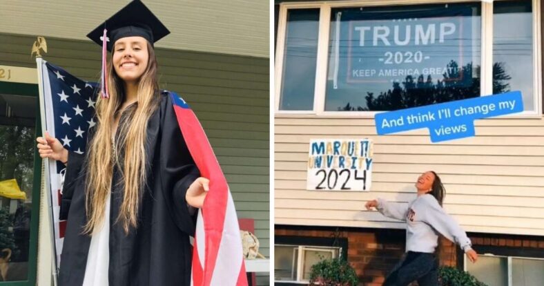 Marquette university freshman Samantha Pfefferle admissions Trump TikTok video
