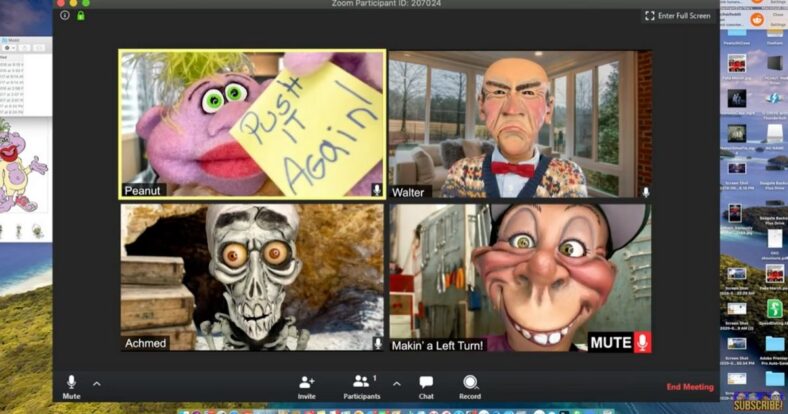 Jeff Dunham zoom video meeting puppets walter