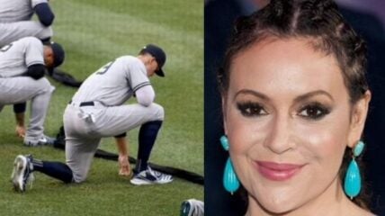 Hollywood baseball anthem kneel Nationals Yankees