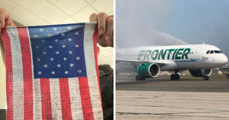 American Flag Frontier airlines