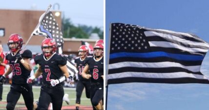 Blue lives Matter flag Chardon High school football ohio