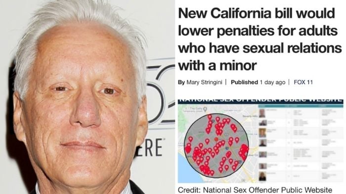 James Woods California passed bill sex offenses children