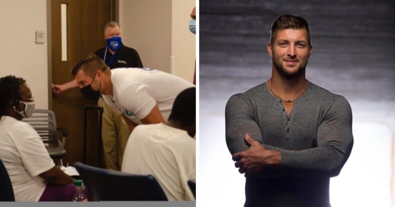 Tim Tebow donates shoes homeless Christian