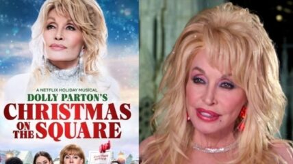 Dolly Parton Christmas Netflix movie on the Square album vaccine