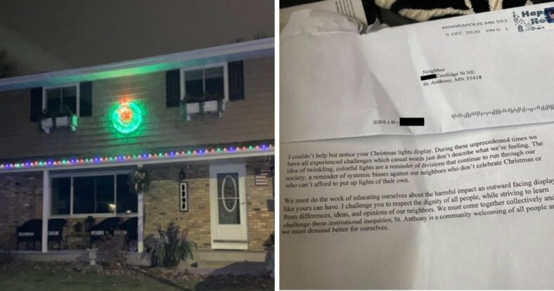 Liberal Grinch offended Minnesota Christmas lights shaming letter war on Christmas