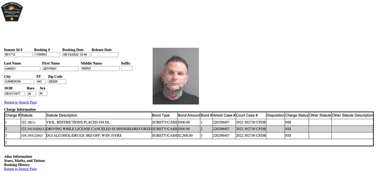 Jeff Hardy Arrested DUI