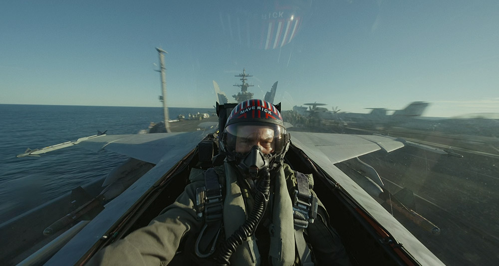 Maverick rockets off an aircraft carrier in 'Top Gun: Maverick' (2022), Paramount Pictures