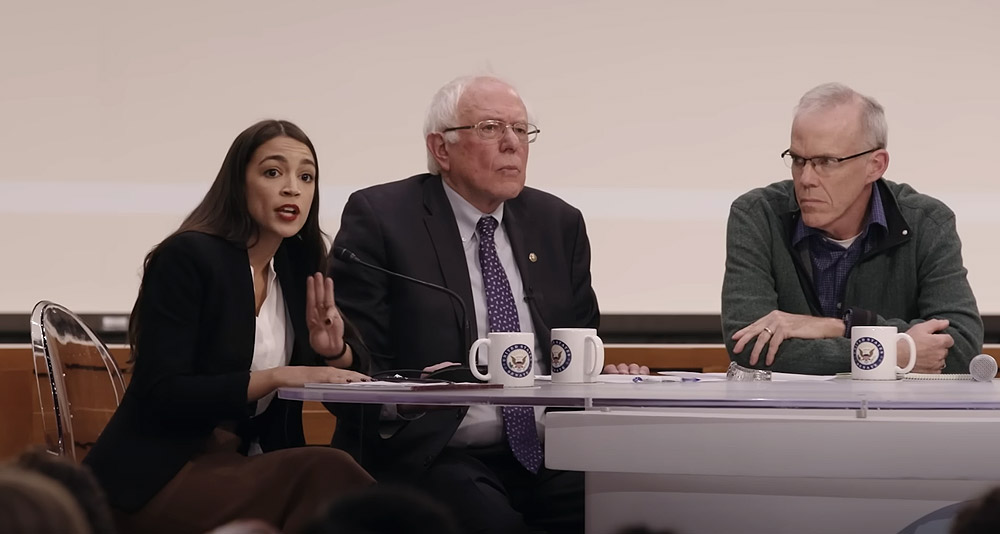 Alexandria Ocasio-Cortez and Bernie Sanders appear in 'To The End' (2022), Roadside Attractions