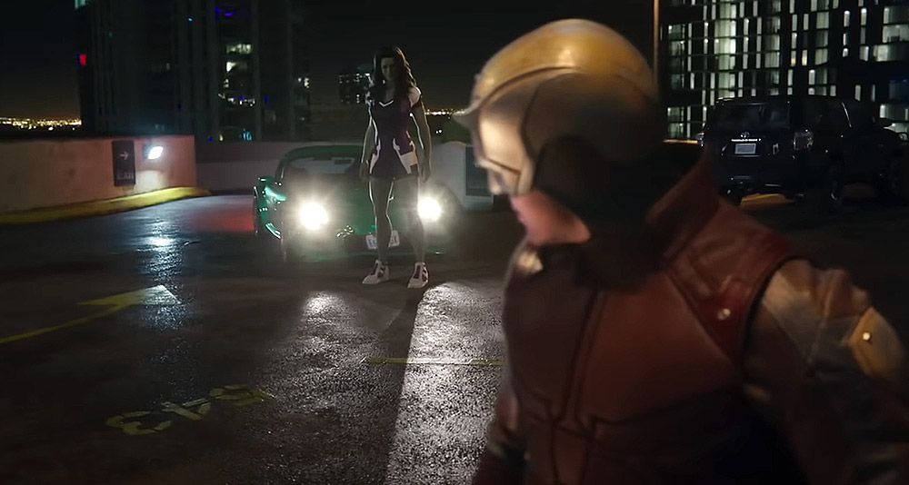 Jennifer confronts Daredevil in 'She-Hulk: Attorney at Law' (2022), Disney+