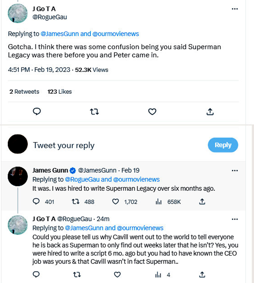 James Gunn Superman tweet2
